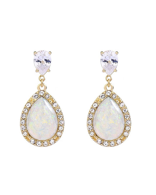 Opal Rhinestone Drop Earring