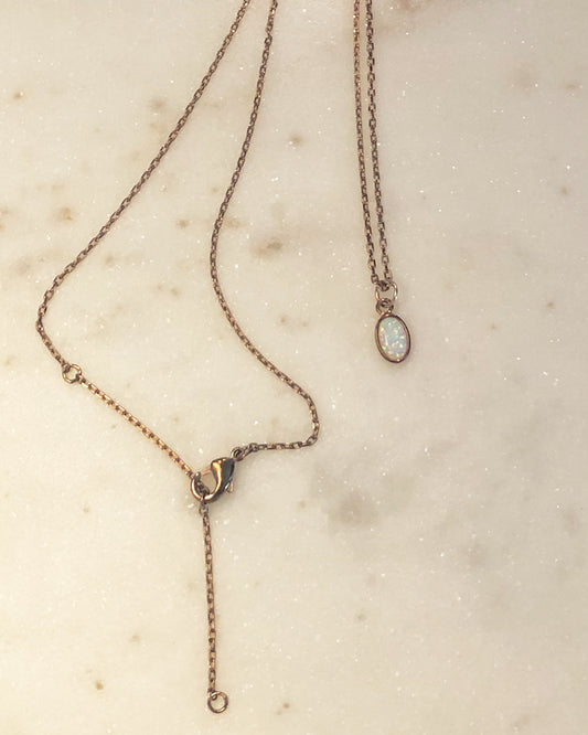 Palm to Pine MINIS Rose Gold Opal Pendant