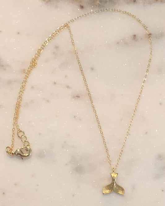 Palm to Pine MINIS Gold Whale Tail Pendant