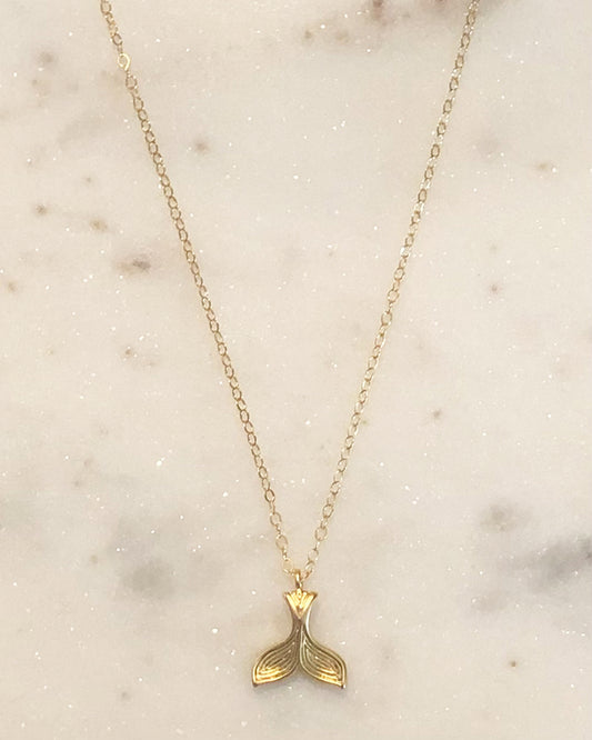 Palm to Pine MINIS Gold Whale Tail Pendant
