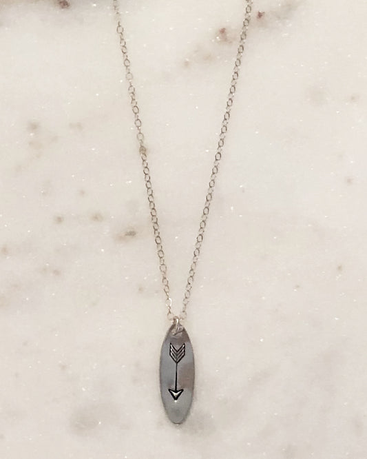 Palm to Pine Silver Arrow Oval Pendant