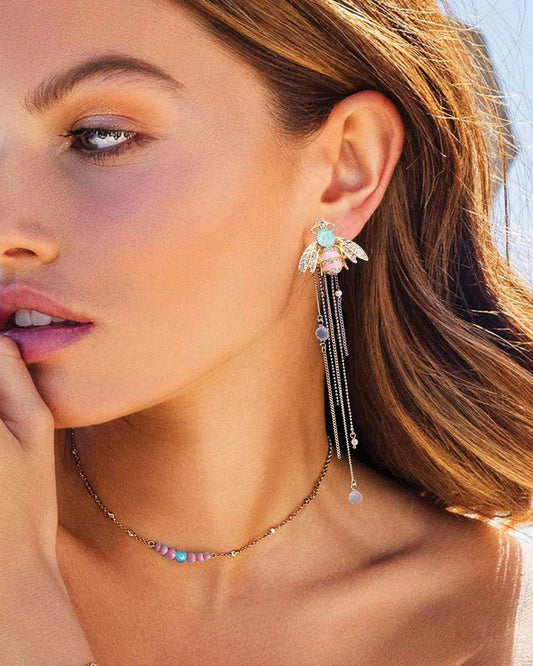 Bee Chain Drop Earring