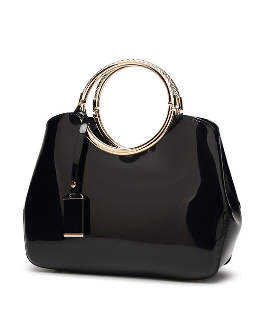 Black Patent Leather Handbag