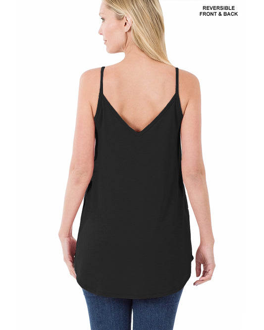 Reversible Long Cami Top - Black