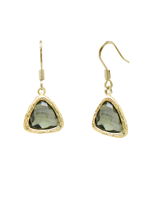 Triangle Olive Crystal Earring