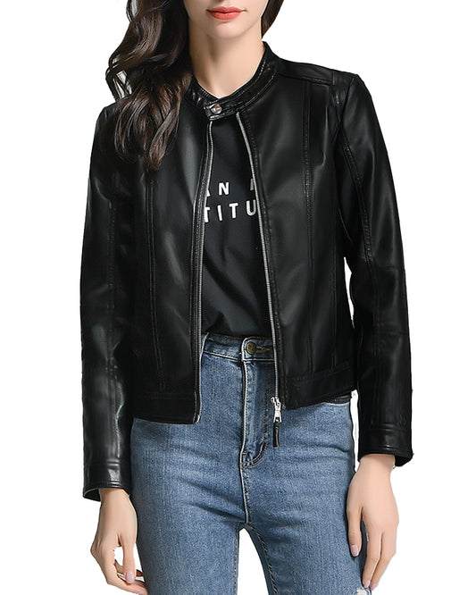 Faux Leather Moto Jacket