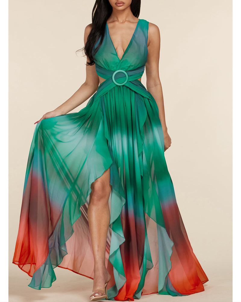 Ombre Cutout Maxi Dress