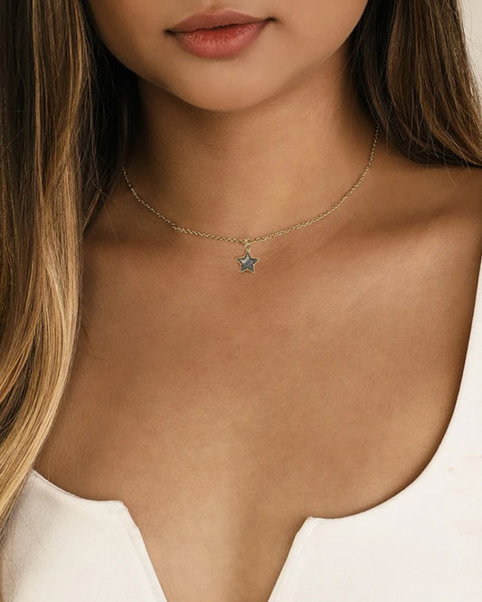 Palm to Pine Gold Onyx Star Pendant