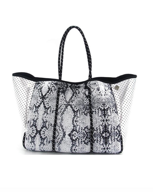 Snake Print Neoprene Tote Bag