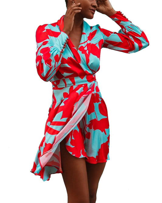 Elsa Botanical Oasis Wrap Dress